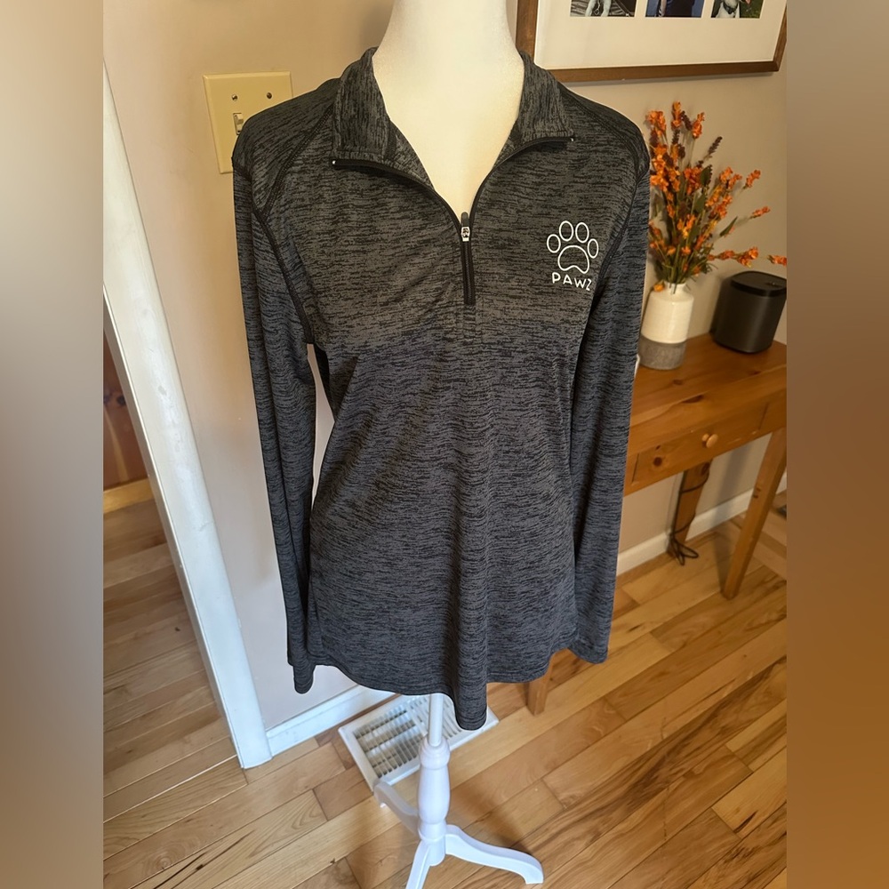 Black/gray quarter Zip-Up pullover! very light weight.